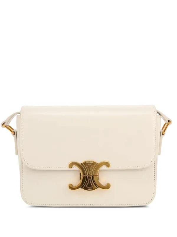 CELINE TRIOMPHE GOLD LOGO BAG IN SHINY CALFSKIN