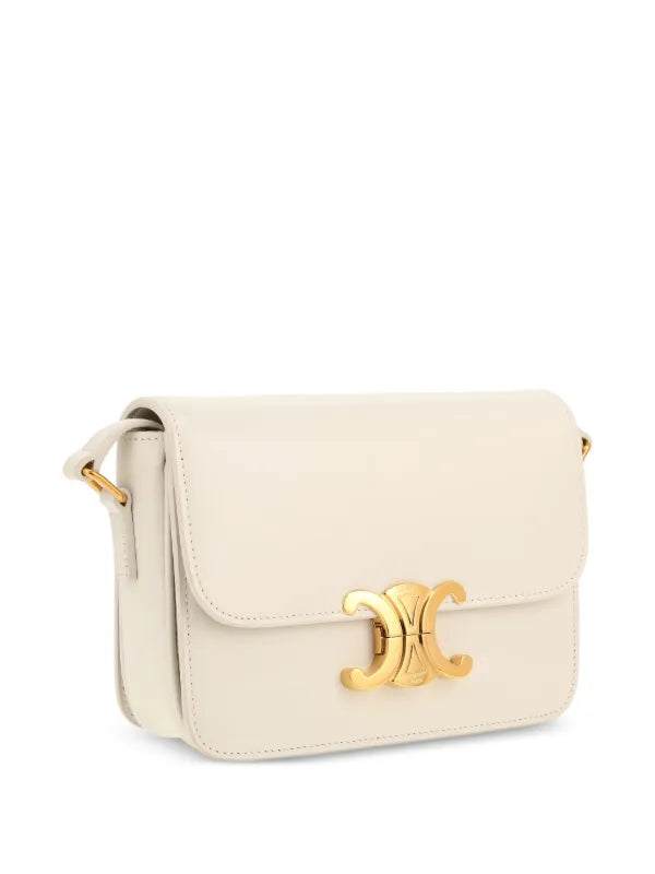 CELINE TRIOMPHE GOLD LOGO BAG IN SHINY CALFSKIN