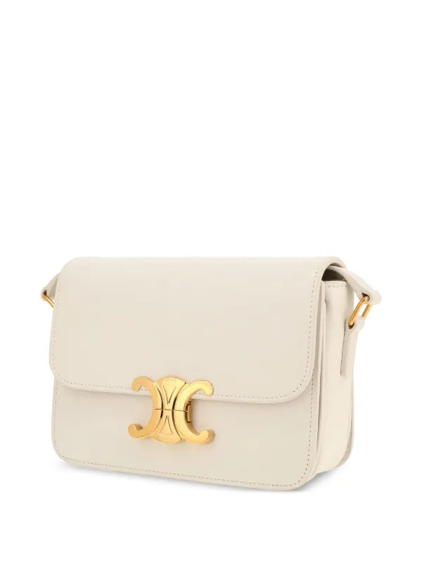 CELINE TRIOMPHE GOLD LOGO BAG IN SHINY CALFSKIN