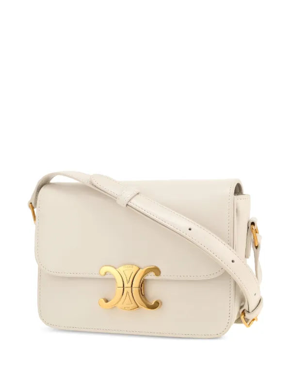 CELINE TRIOMPHE GOLD LOGO BAG IN SHINY CALFSKIN