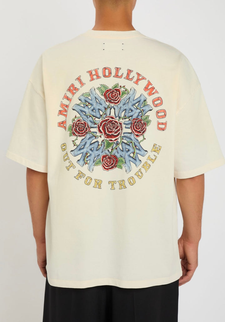 AMIRI BEIGE MEN T-SHIRT 4LOGO