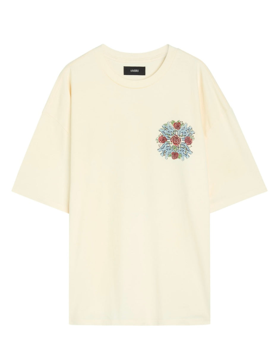 AMIRI BEIGE MEN T-SHIRT 4LOGO