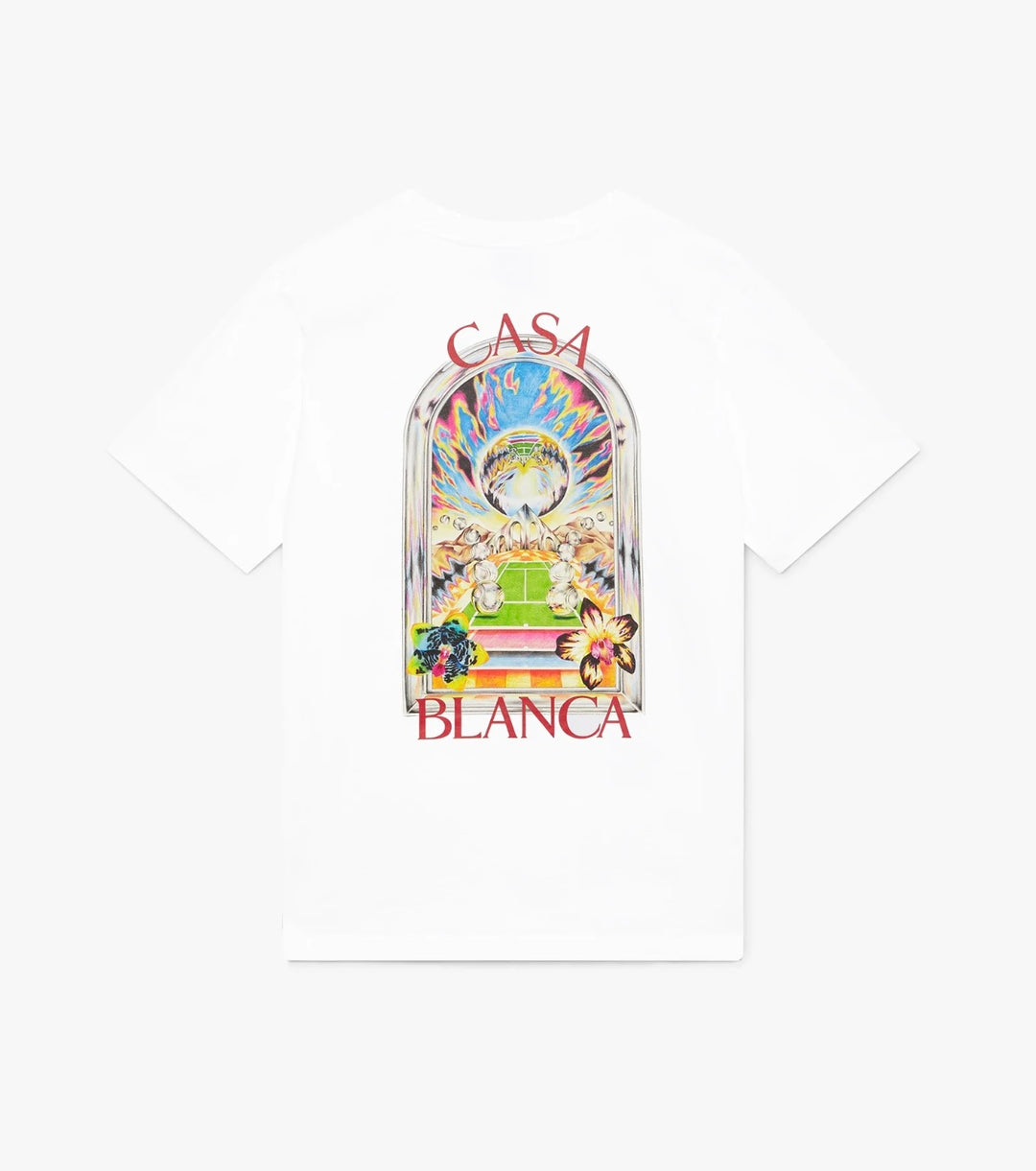 CASABLANCA TENNIS LANDSCAPE WHITE T-SHIRT