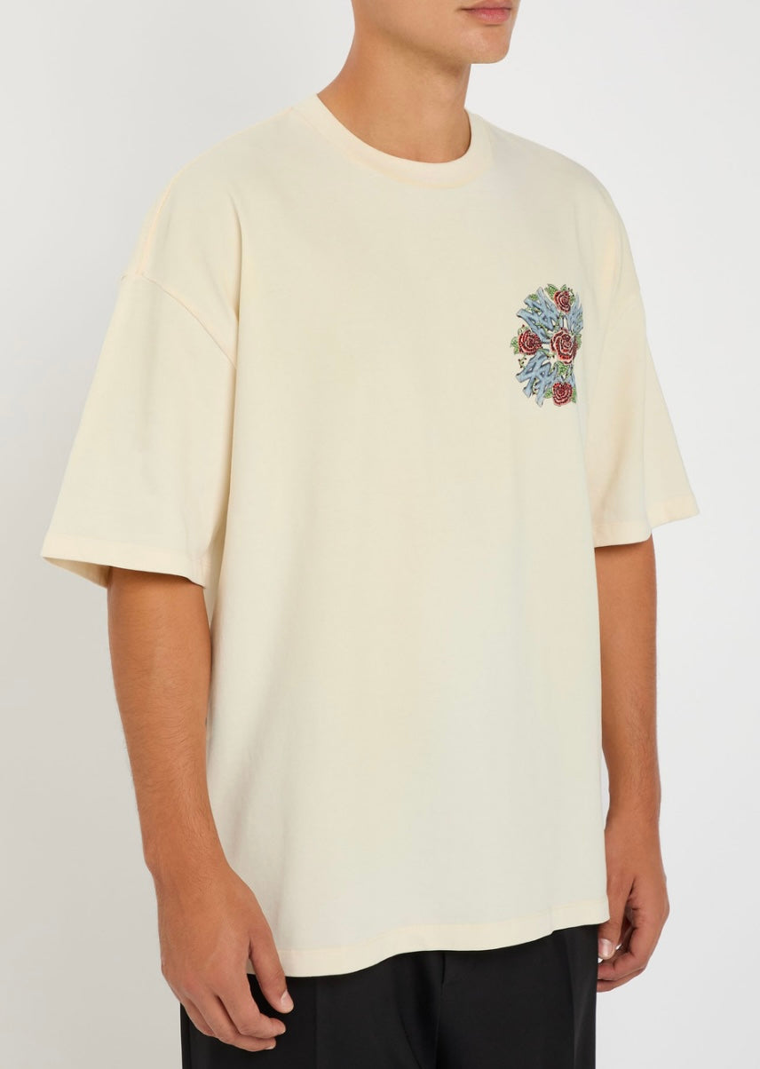 AMIRI BEIGE MEN T-SHIRT 4LOGO
