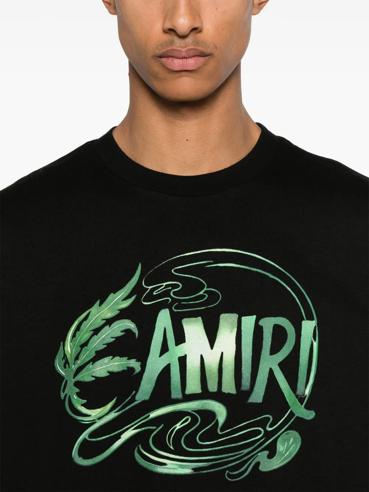 AMIRI LEAF BLACK T-SHIRT