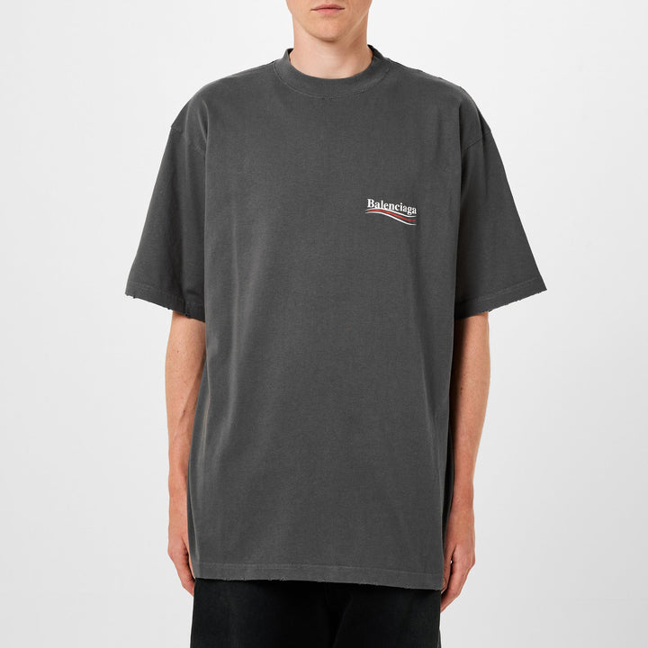 BALENCIAGA GREY PRINTED T-SHIRT