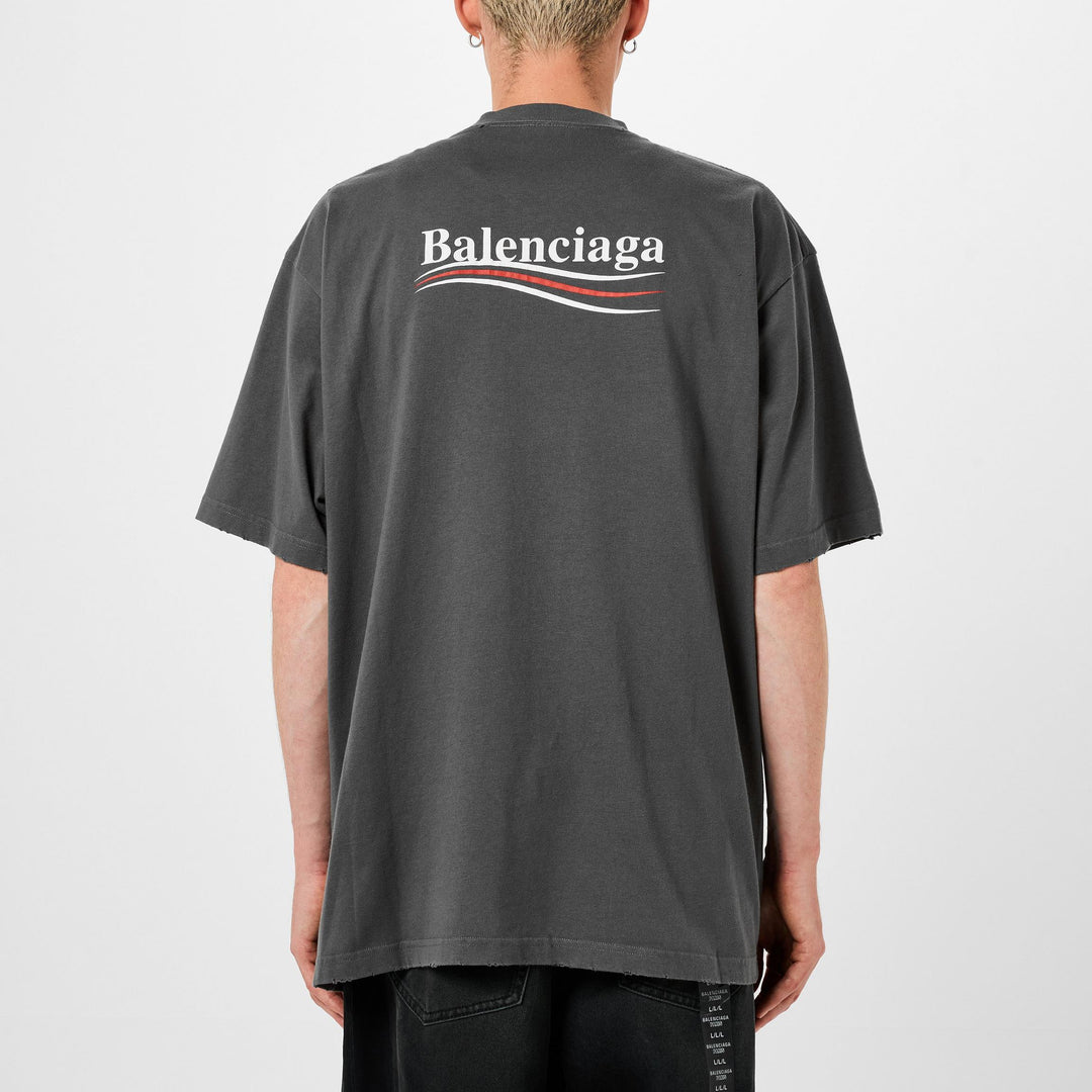 BALENCIAGA GREY PRINTED T-SHIRT