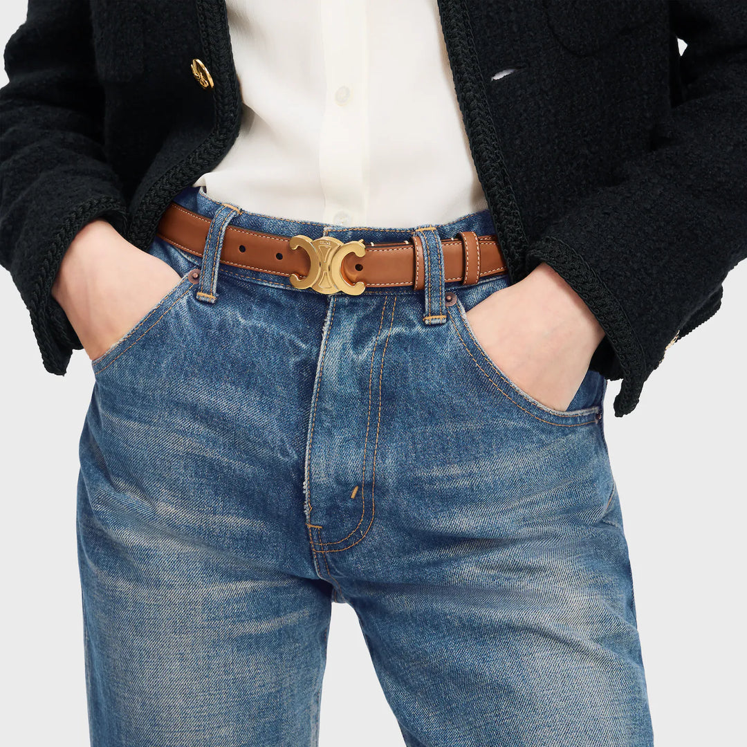 CELINE TRIOMPHE BROWN BELT