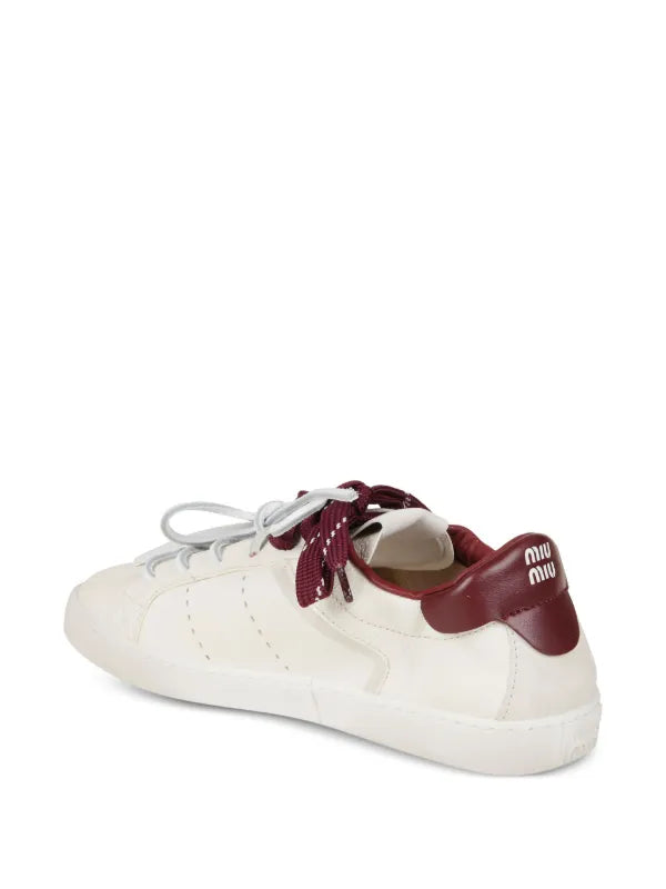 MIU MIU LACE-UP RED SNEAKERS