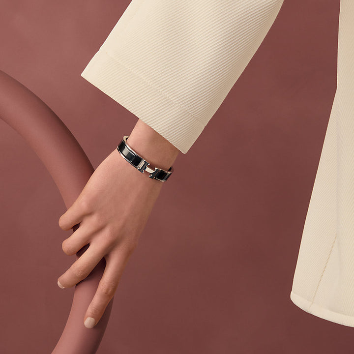 HERMES CLIC H BRACELET IN BLACK
