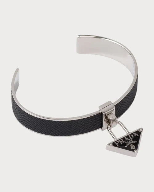 PRADA TRIANGLE BRACELET IN BLACK