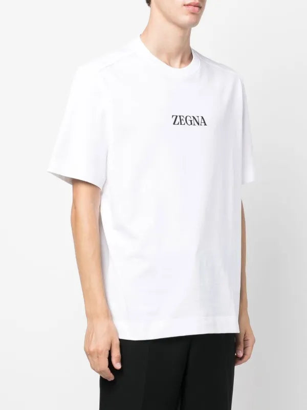 ZEGNA LOGO WHITE T-SHIRT
