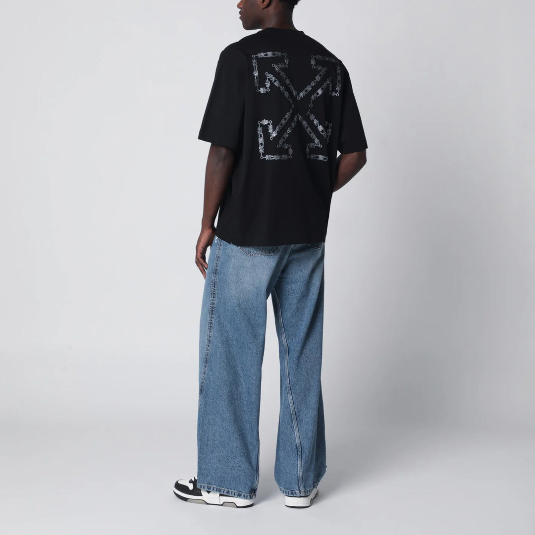 OFF-WHITE BLACK T-SHIRT WITH GREY ARROWS