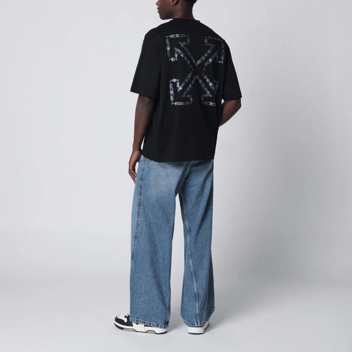OFF-WHITE BLACK T-SHIRT WITH GREY ARROWS