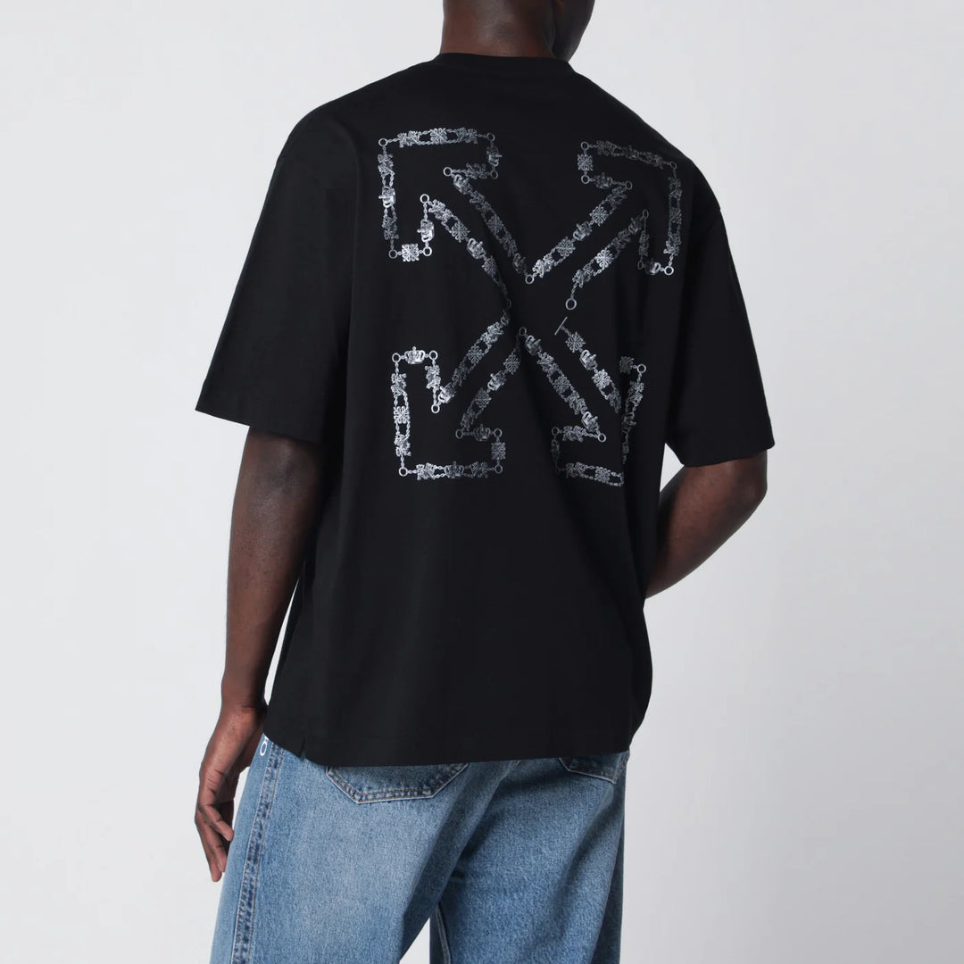 OFF-WHITE BLACK T-SHIRT WITH GREY ARROWS