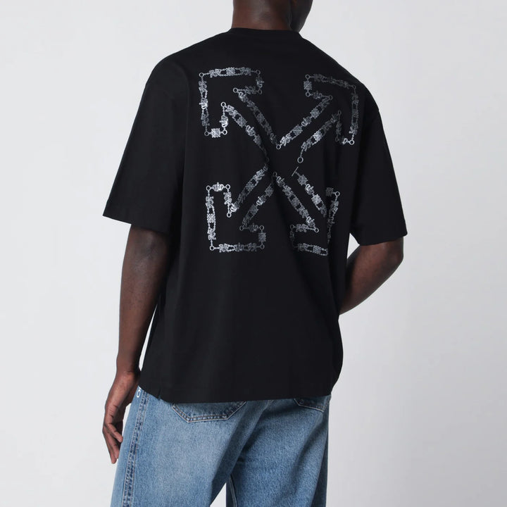 OFF-WHITE BLACK T-SHIRT WITH GREY ARROWS