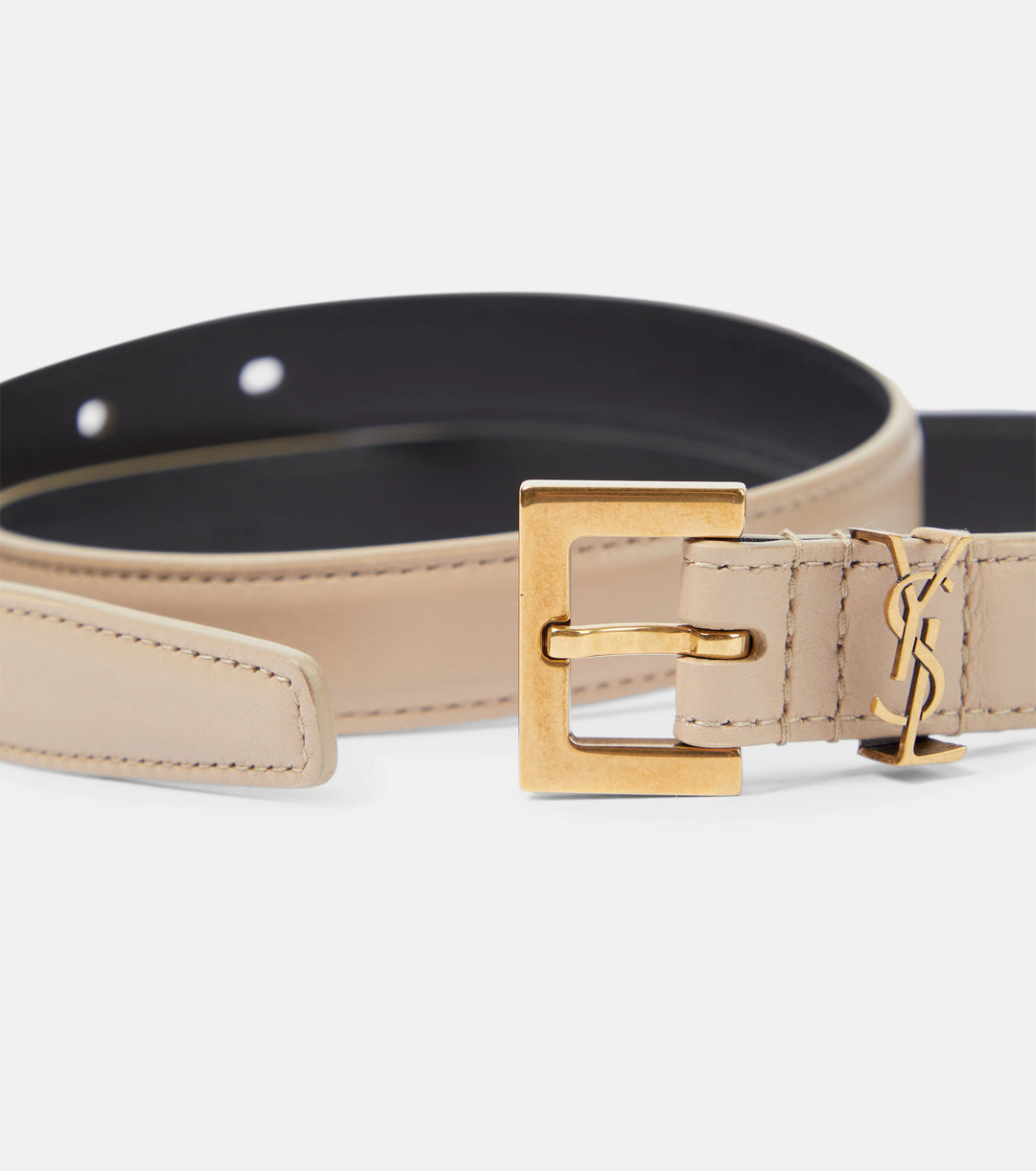 YSL CASSANDRE SLIM LEATHER BELT