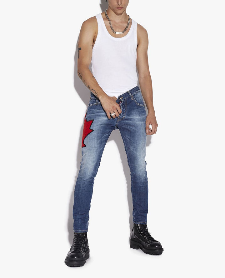 DSQUARED2 BIG LEAF PATCHED JEANS