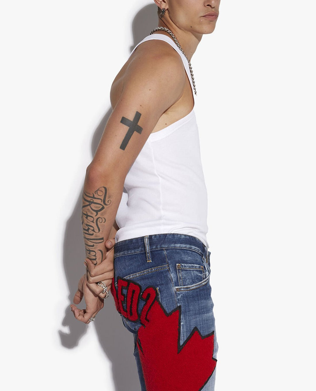 DSQUARED2 BIG LEAF PATCHED JEANS