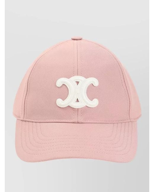CELINE PINK LOGO PATCH CAP