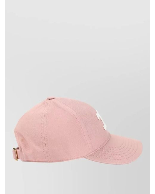 CELINE PINK LOGO PATCH CAP