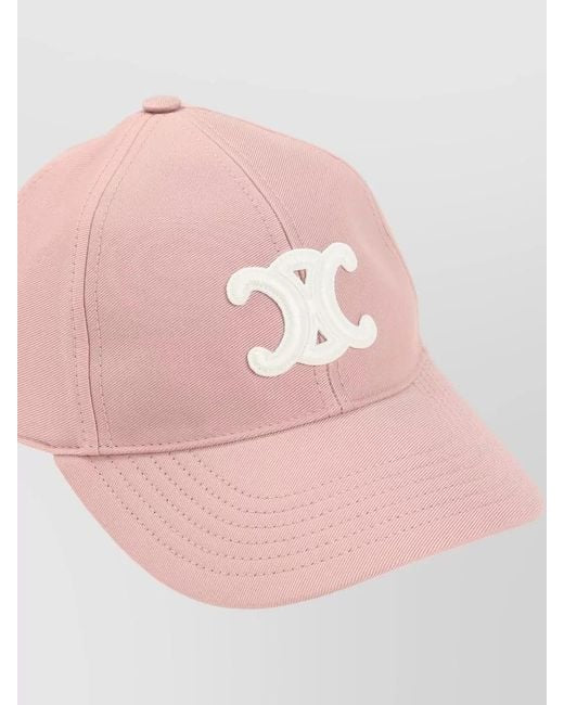 CELINE PINK LOGO PATCH CAP