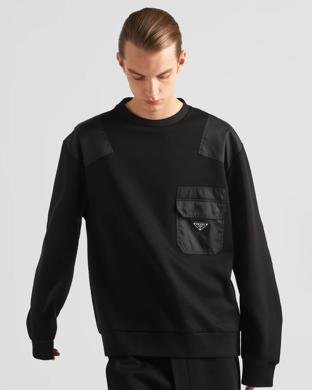 PRADA SWEATSHIRT IN BLACK WITH POCKET