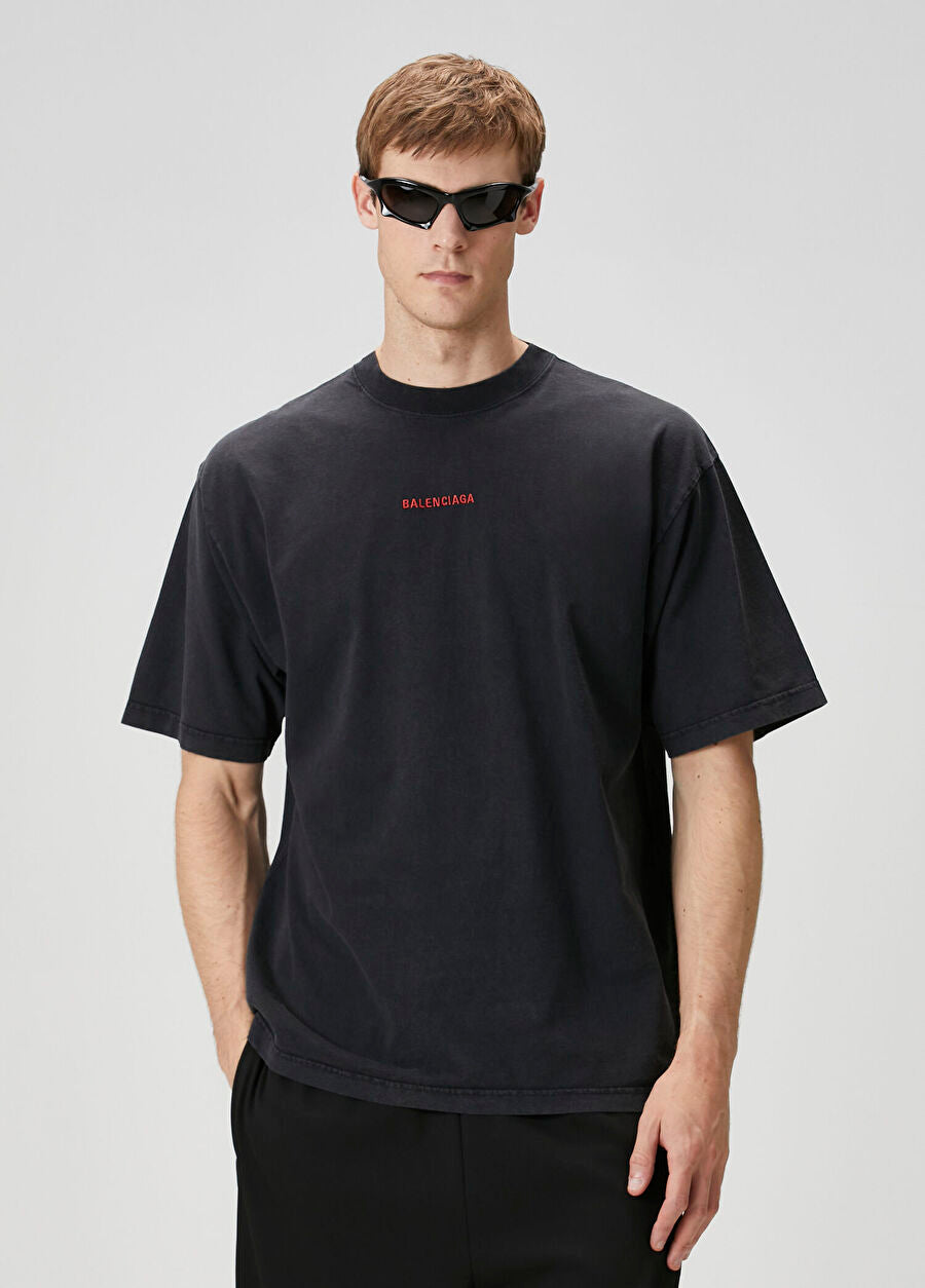 BALENCIAGA RED PRINT T-SHIRT