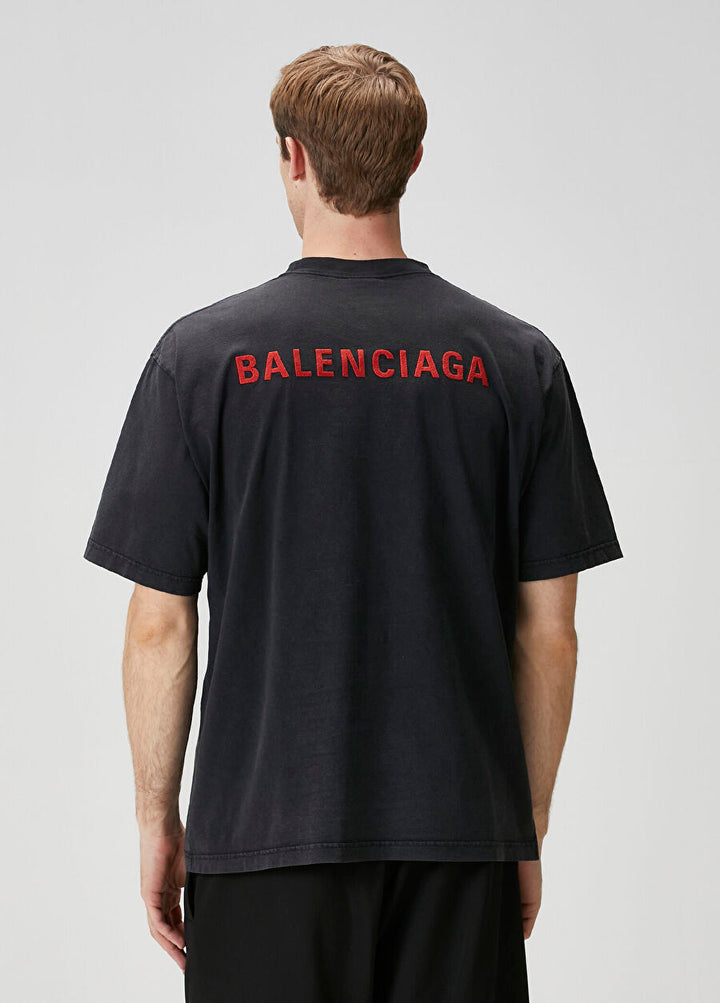 BALENCIAGA RED PRINT T-SHIRT