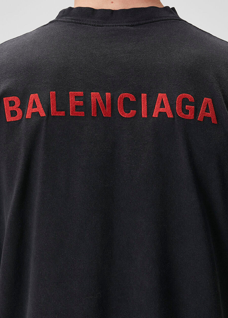 BALENCIAGA RED PRINT T-SHIRT