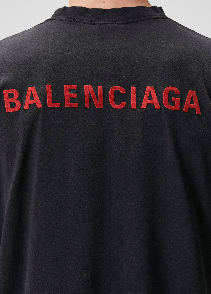 BALENCIAGA RED PRINT T-SHIRT