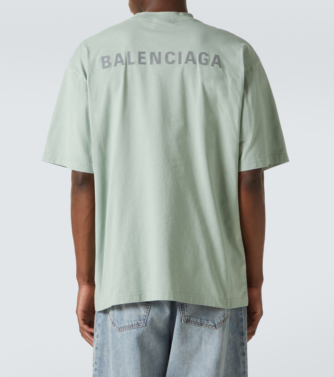 BALENCIAGA GREEN WASHED T-SHIRT
