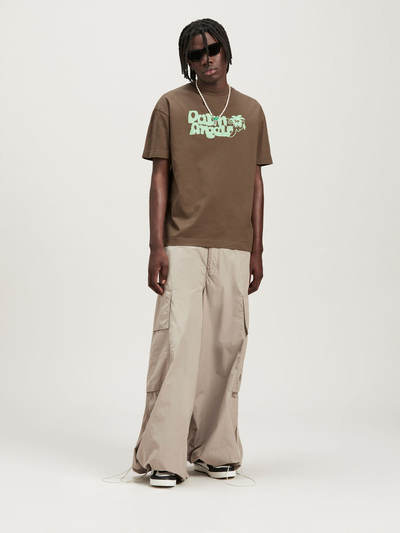 PALM ANGELS BROWN T-SHIRT MEN