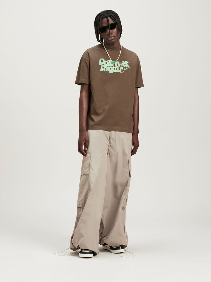 PALM ANGELS BROWN T-SHIRT MEN